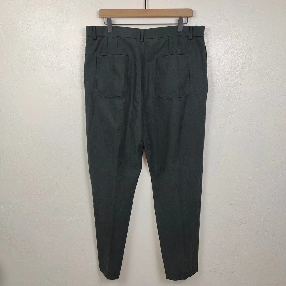 COS Mens Pants 36R Dark‎ Green Lyocell Cotton Blend Minimalist Quiet Luxury